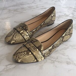 Loeffler Randall Blaise Snakeskin Loafers ballerina Flats size 9.5
